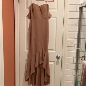 Mauve Strapless high low dress